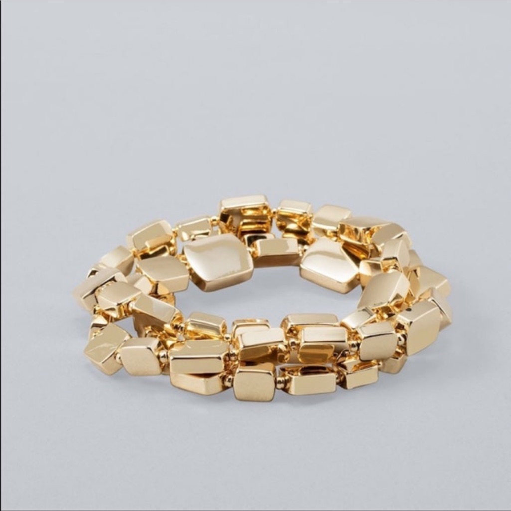 Whbm Multi Row Block Stretch Bracelet 45$